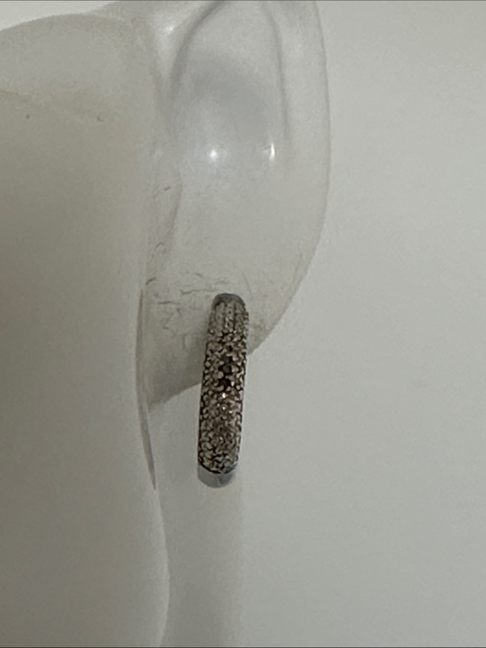 Sterling Silver Diamonds Hoop Earring